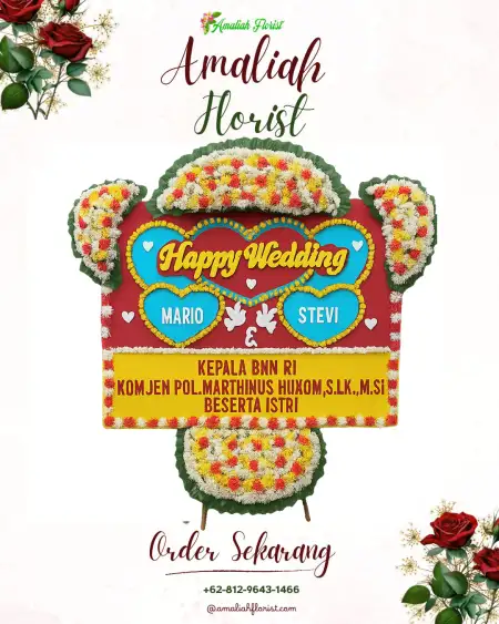 Papan Bunga Pernikahan Bambuapus